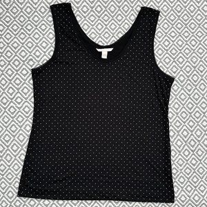 Banana Republic Sleeveless Tank Top - Size L - Black with gold studs